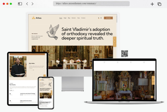 athos orthodox christian church wordpress theme