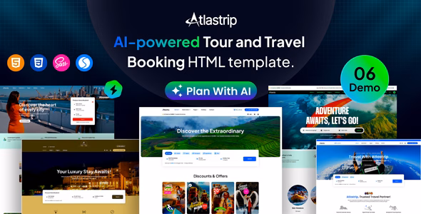Atlastrip - Tour and Travel Booking HTML Template WordPress theme