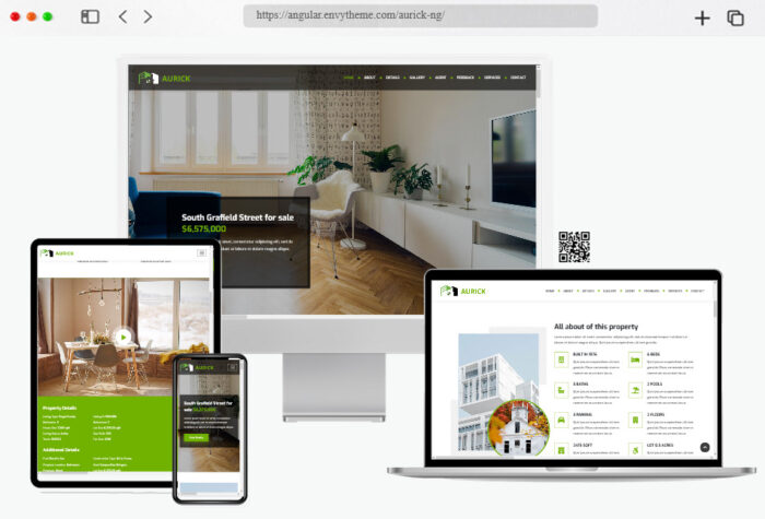 aurick single property real estate angular template