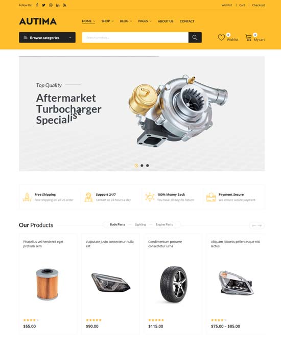 autima car accessories theme