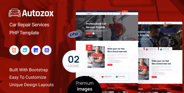 Autozox - Car Repair Services PHP Template WordPress theme