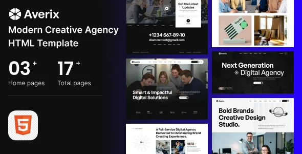 Averix - Modern Creative Agency HTML Template WordPress theme
