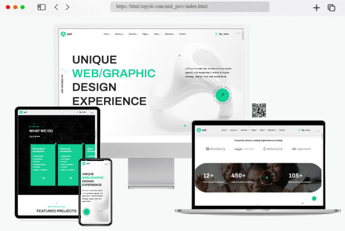 axil creative agency portfolio template
