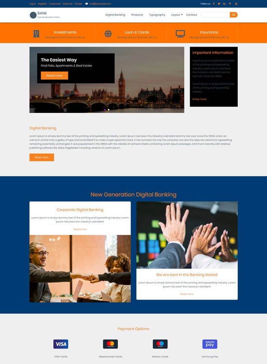 bank financial drupal theme