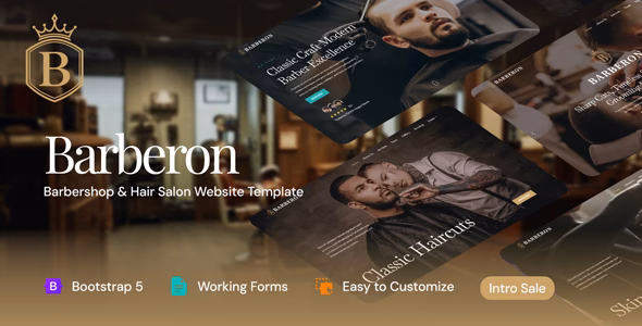 Barberon – Barbershop & Hair Salon HTML Template WordPress theme