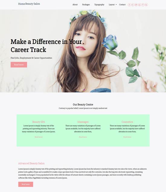 beauty salon zymphones spa salon drupal theme
