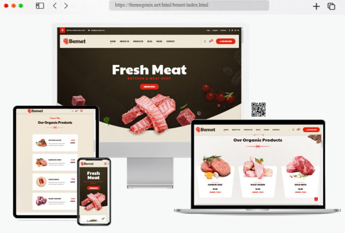 bemet butcher meat shop template