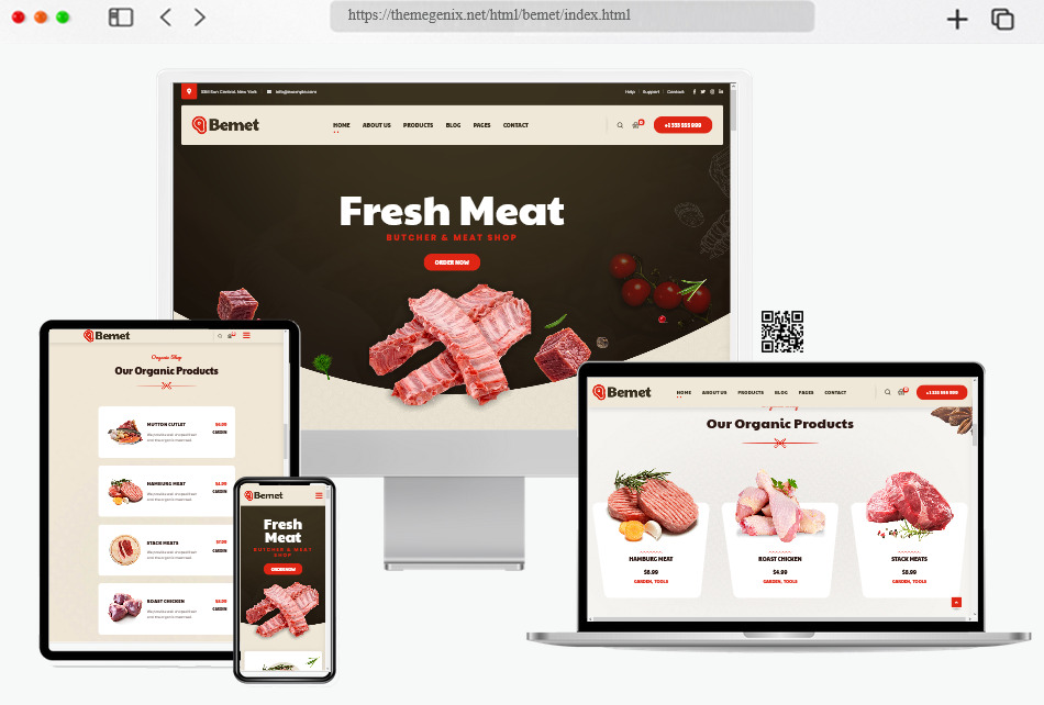 bemet butcher meat shop template