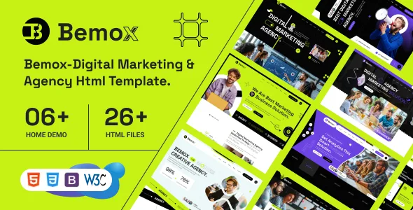 Bemox – Digital Marketing & Agency HTML Template WordPress theme