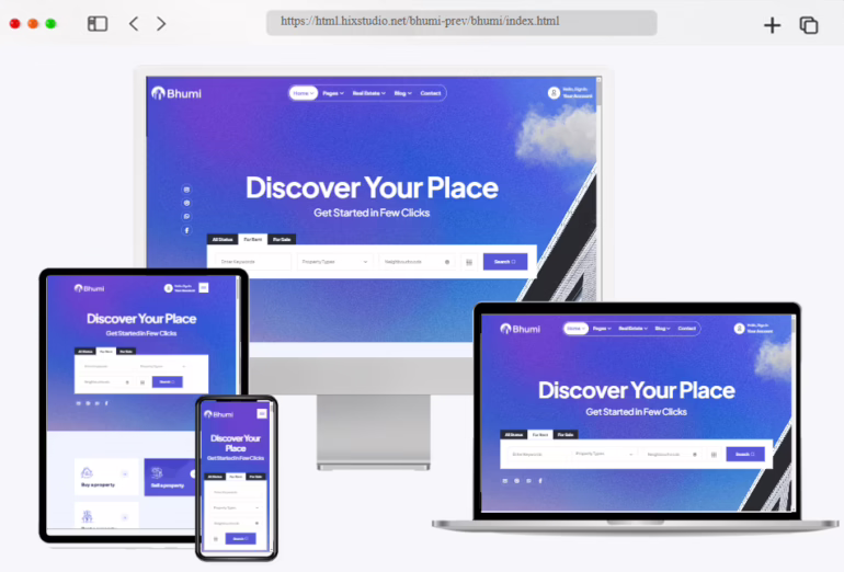 bhumi flat design real estate html5 template
