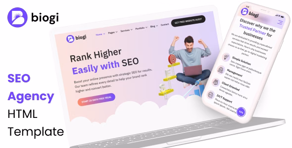 Biogi - Multipurpose Agency HTML Template WordPress theme