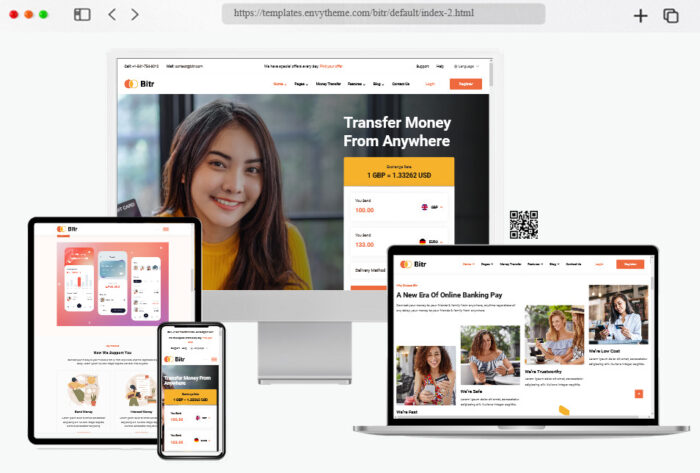 bitr online banking fintech html template