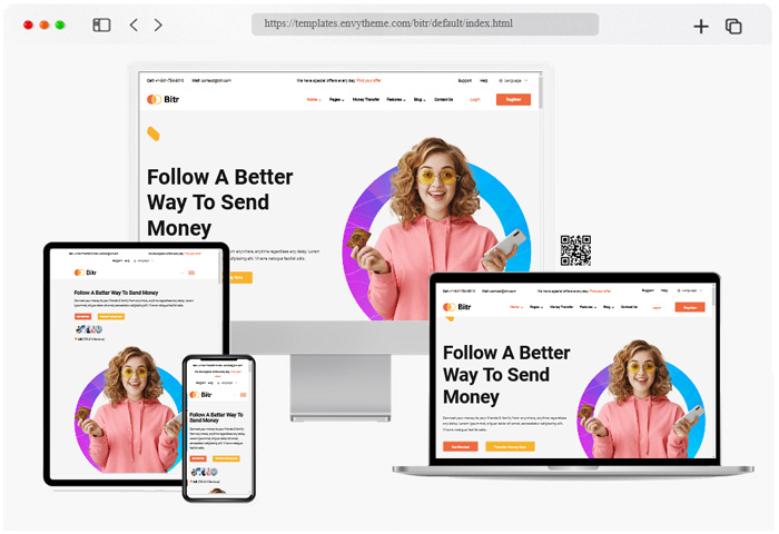 bitr online banking fintech html template