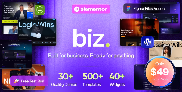 Biz - Business & Multipurpose Elementor WordPress Theme WordPress theme