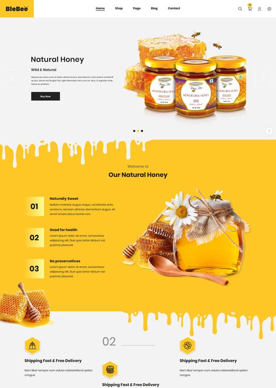 blebee honey shop prestashop theme