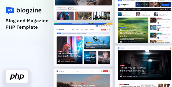 Blogzine - PHP Blog & Magazine Template WordPress theme