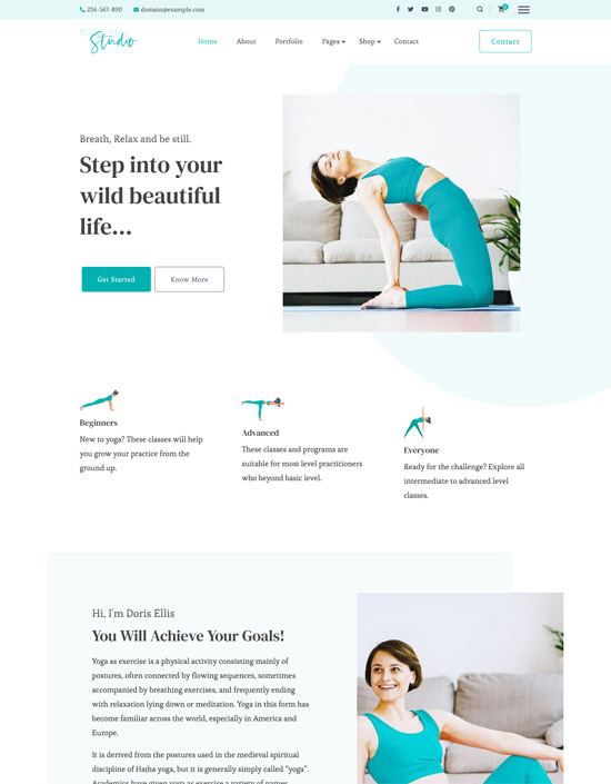 Responsive gym website template free