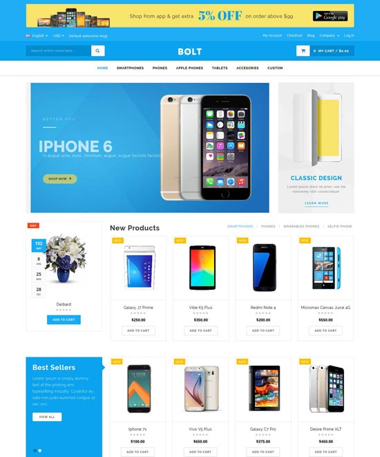 bolt mobile store magento theme