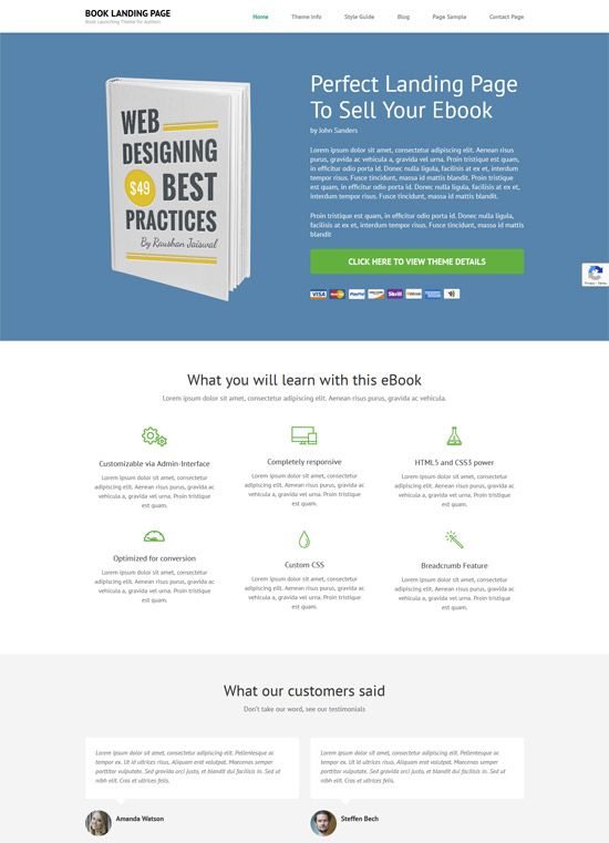 Free Business Landing Page Themes