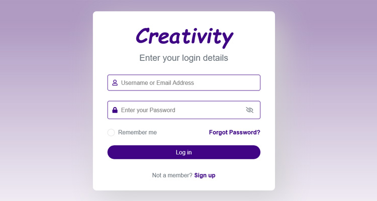 bootstrap fancy user login form