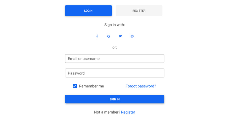 bootstrap login form