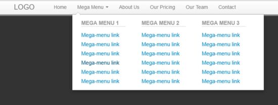 bootstrap mega menu with css