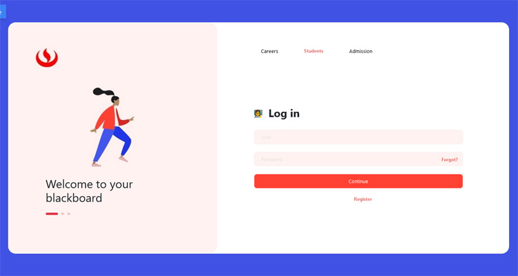 bootstrap student login form