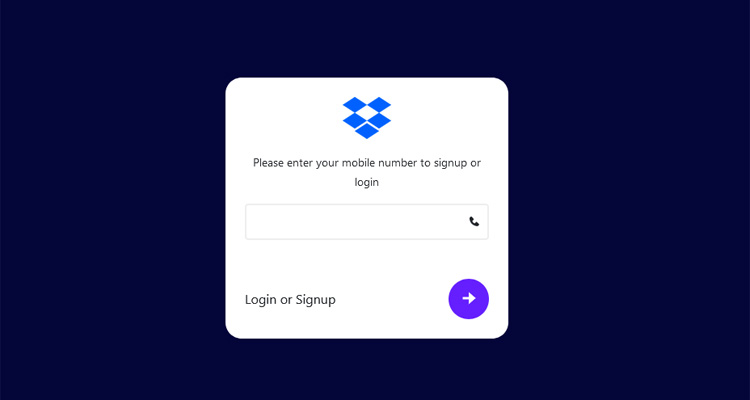 bootstrap login form using phone number