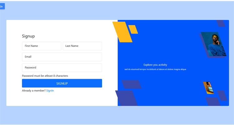 bootstrap login form with side images