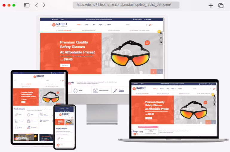bos radist safety gear shop free prestashop theme