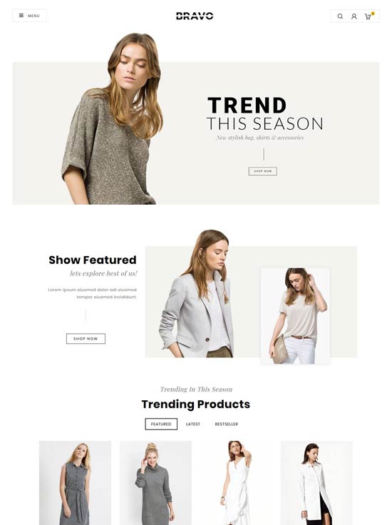 bravo opencart fashion theme