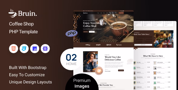 Bruin - Coffee Shop PHP Template WordPress theme