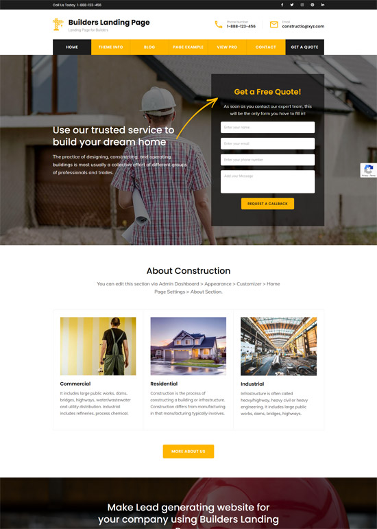 Free WordPress Themes for Landing Pages