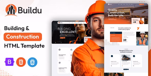 Buildu – Construction HTML Template WordPress theme