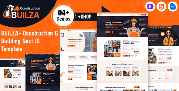 Builza – Construction & Building Next JS Template WordPress theme