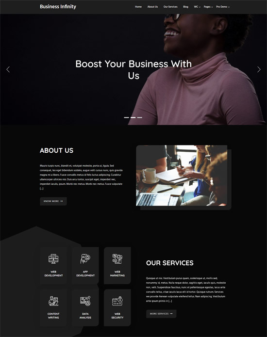 Lightweight free business WordPress themes