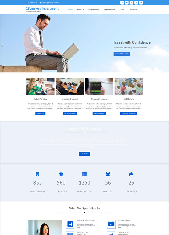Customizable business WordPress themes