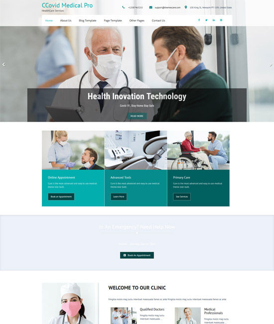 Free WordPress theme for medical professionals