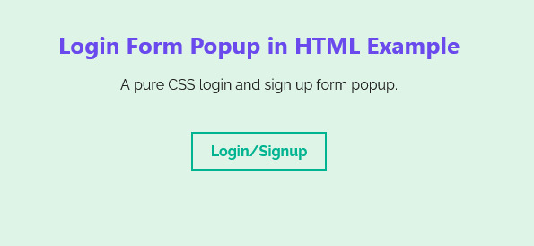 css login popup