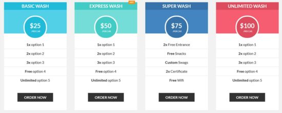 css pricing tables