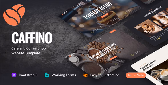 Caffino - Cafe and Coffee Shop HTML Template WordPress theme