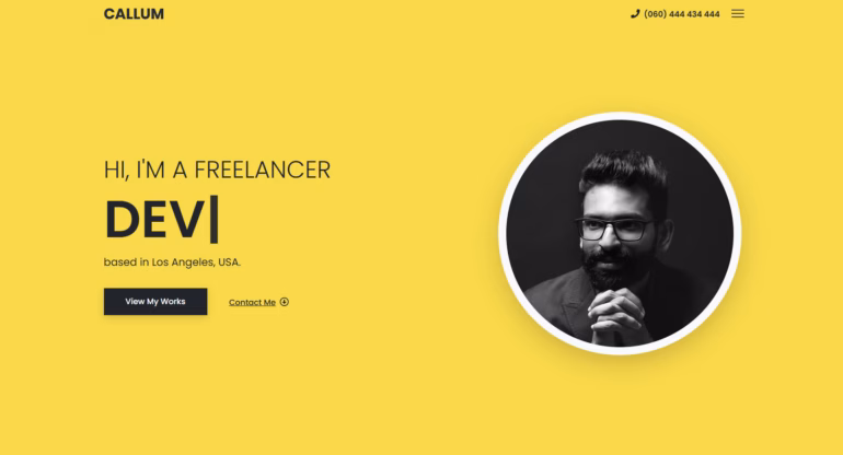 callum personal portfolio react template scaled webp