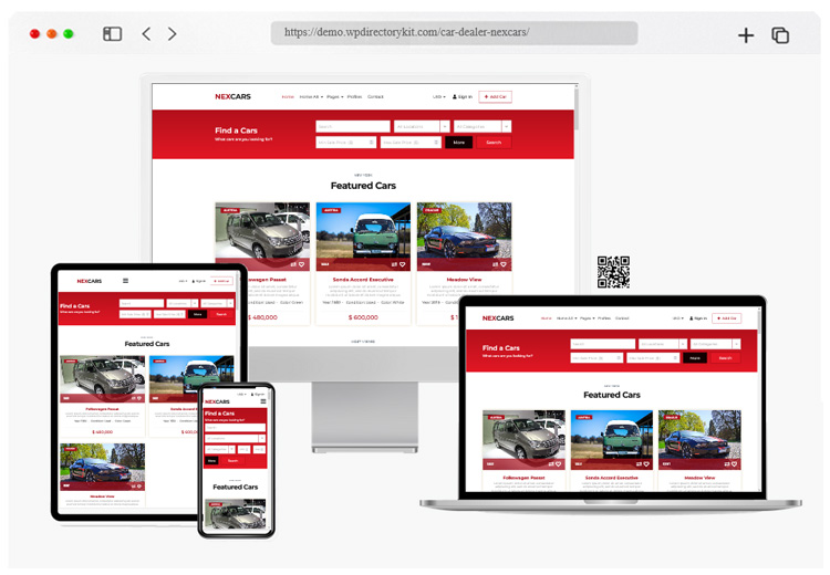 Free WordPress theme with car inventory