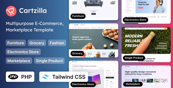Cartzilla - Multipurpose E-Commerce Tailwind CSS PHP Template WordPress theme