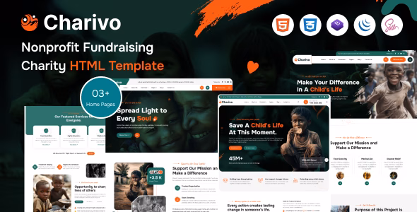 Charivo - Nonprofit Charity Donation HTML5 Template WordPress theme