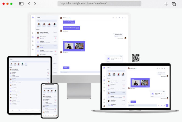 chatvia react chat app template