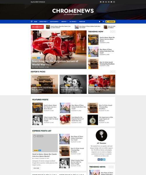 chromenews magazines wordpress theme