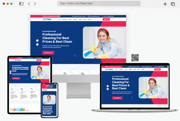claky cleaning services wordpress theme