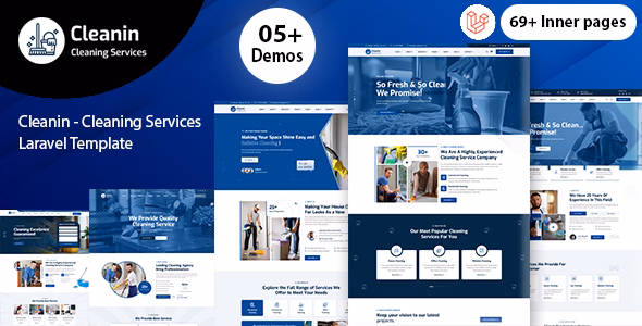 Cleanin - Cleaning Services Laravel Template WordPress theme