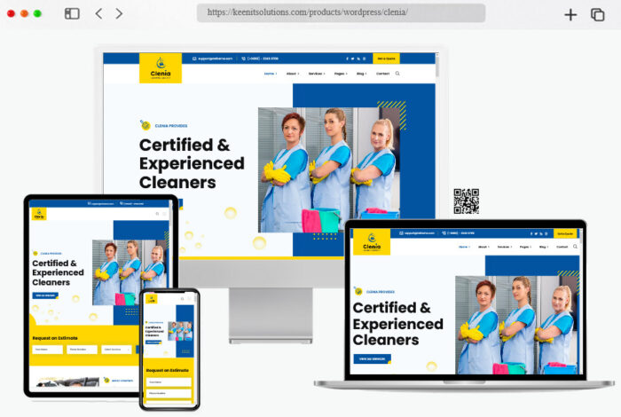 clenia wordpress theme cleaning services
